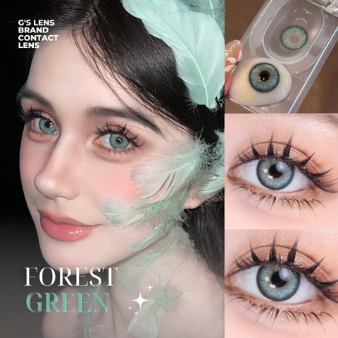 Kính áp tròng 6 tháng FOREST GREEN màu xanh lá tây sáng giãn tròng nhỏ GTRENDY - ABC