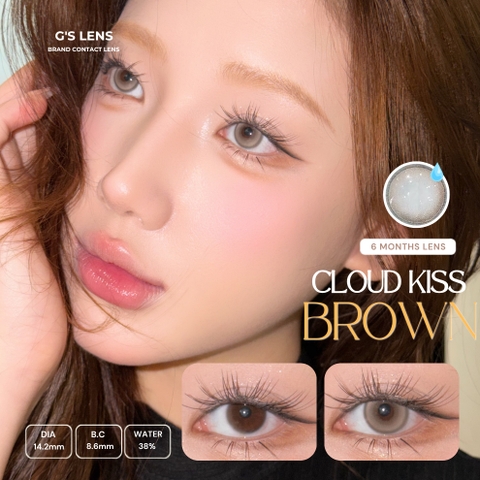 Kính áp tròng 6 tháng CLOUD KISS BROWN màu nâu sáng tây giãn tròng nhỏ GTRENDY - MCK1