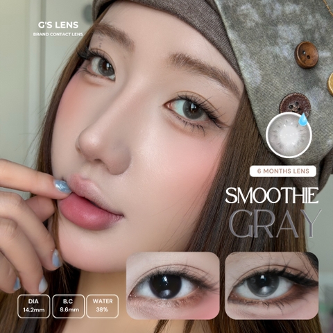 Kính áp tròng 6 tháng SMOOTHIE GRAY màu xám băng tự nhiên giãn tròng nhỏ GTRENDY - MCK1