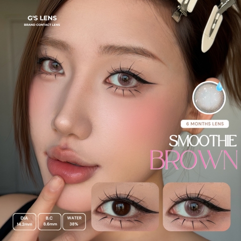 Kính áp tròng 6 tháng SMOOTHIE BROWN màu nâu sáng tây giãn tròng nhỏ GTRENDY - MCK1