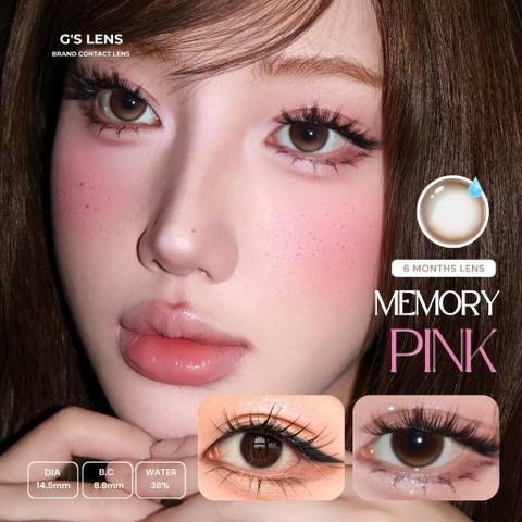 Kính áp tròng 6 tháng MEMORY PINK màu hồng nâu tự nhiên giãn tròng nhỏ GTRENDY - MCK1