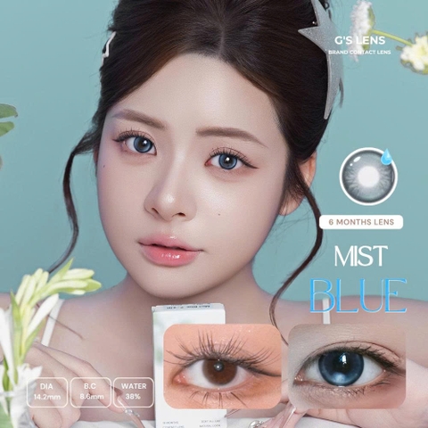 Kính áp tròng 6 tháng MIST BLUE màu xanh sáng tây giãn tròng nhỏ GTRENDY - MCK1