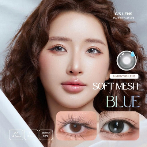 Kính áp tròng 6 tháng SOFT MESH BLUE màu xanh xám sáng tây giãn tròng nhỏ GTRENDY - MCK1