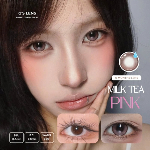 Kính áp tròng 6 tháng MILK TEA PINK màu hồng sáng tây giãn tròng vừa GTRENDY - MCK1