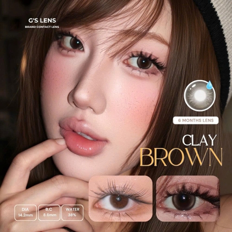 Kính áp tròng 6 tháng CLAY BROWN màu nâu tự nhiên giãn tròng nhỏ GTRENDY - MC38