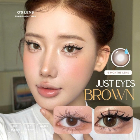 Kính áp tròng 6 tháng JUST EYES BROWN màu nâu sáng tây giãn tròng nhỏ GTRENDY - MCK1