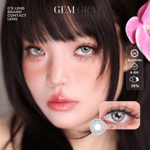 Kính áp tròng 6 tháng GEM GRAY màu xám sáng tây giãn tròng nhỏ GTRENDY - MC38