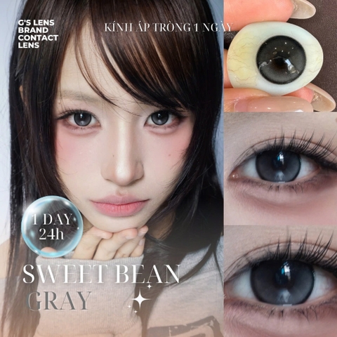 Kính áp tròng 1 ngày SWEET BREAN GRAY màu xám tự nhiên giãn tròng nhỏ GTRENDY
