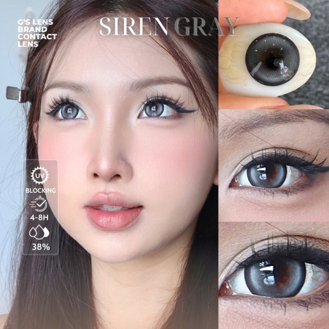 Kính áp tròng 6 tháng SIREN GRAY màu xám sáng tây giãn tròng vừa GTRENDY - MCK1