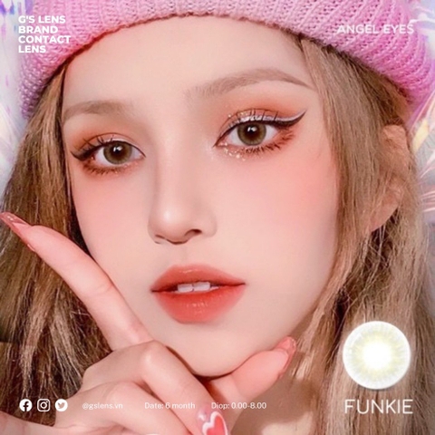Kính Áp Tròng Lens Mắt Angel Eyes FUNKIE Gray Size XS 12.8mm (0-8 độ)