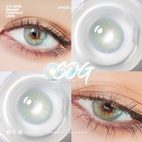 Kính Áp Tròng Lens Mắt Angel Eyes Silicone Hydrogel SOG Gray Size XS 13.3mm (0-6 độ)