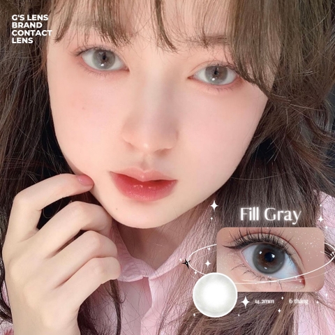 Kính áp tròng 6 tháng FILL GRAY màu xám trong tự nhiên giãn tròng nhỏ GTRENDY - MC38