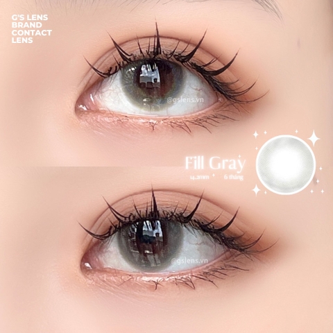 Kính áp tròng 6 tháng FILL GRAY màu xám trong tự nhiên giãn tròng nhỏ GTRENDY - MC38