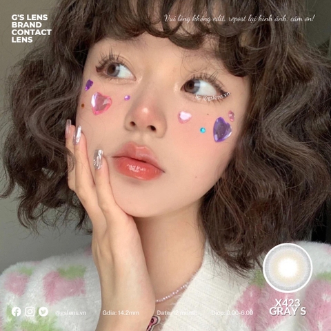 Kính áp tròng 6 tháng X574 GRAY màu xám tự nhiên giãn tròng nhỏ GTRENDY - MC38