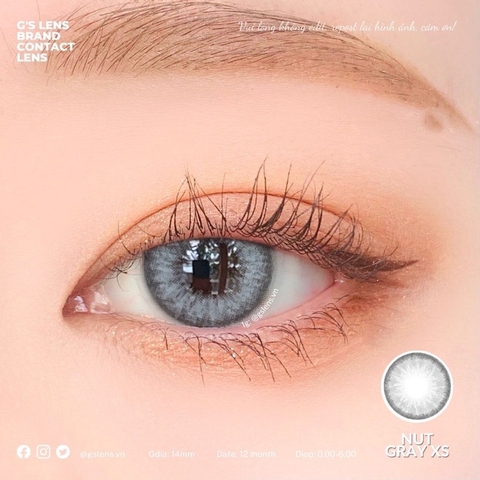 Kính Áp Tròng Lens Mắt NUT Gray Size XS 14.0mm (0-6 độ)