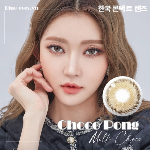 Kính áp tròng 6 tháng MILK CHOCO màu choco tự nhiên giãn tròng nhỏ