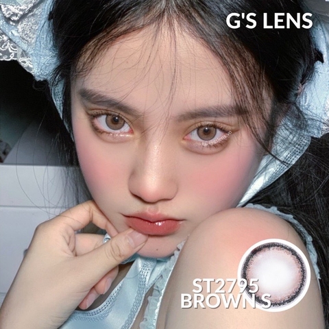 Kính áp tròng 6 tháng ST2795 BROWN màu nâu sáng tây giãn tròng nhỏ GTRENDY - MC38