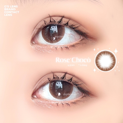 Kính áp tròng 6 tháng ROSE CHOCO màu choco tự nhiên giãn tròng vừa GTRENDY - MC38