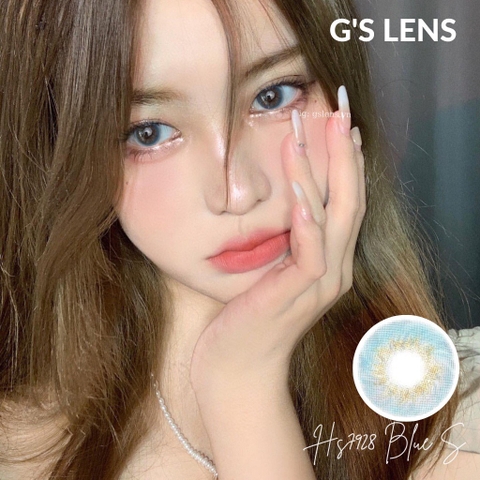 Kính áp tròng 6 tháng HS7928 BLUE màu xanh dương sáng tây giãn tròng nhỏ GTRENDY - MC38