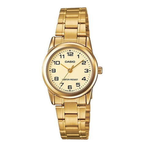 CASIO NỮ – QUARTZ (PIN) – DÂY KIM LOẠI (LTP-V001G-9BUDF)