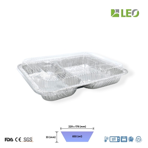 Khay nhôm đựng cơm 2 ngăn 850ml ( GIÁ SỈ)