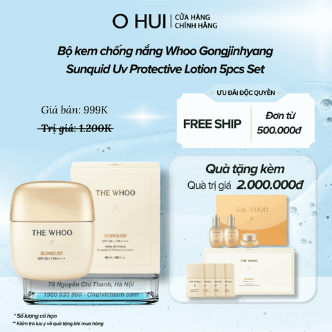 Bộ kem chống nắng Whoo Gongjinhyang Sunquid Uv Protective Lotion 5pcs Set