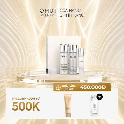 Bộ sản phẩm dưỡng trắng da Ohui Extreme White Miniature Kit 3 sản phẩm