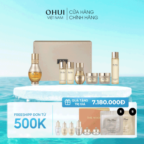 Bộ dưỡng trẻ hóa tinh chất vàng OHUI The First Ampoule Advanced Special Set