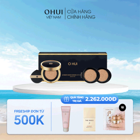 Bộ phấn Nước Ohui Ultimate Cover Cushion Satin 3pcs
