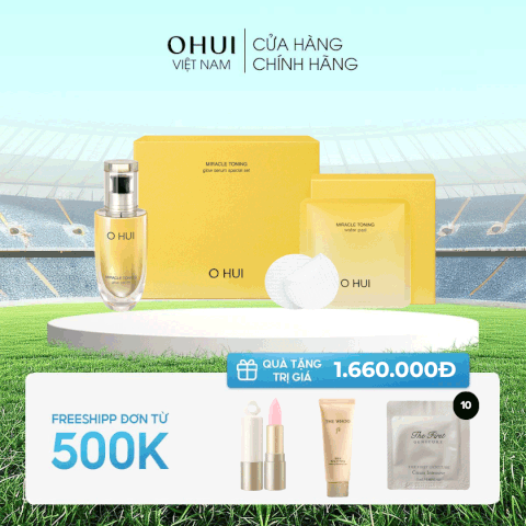 Bộ Dưỡng Sáng Da Vitamin C Ohui Miracle Toning Glow Serum 50ml
