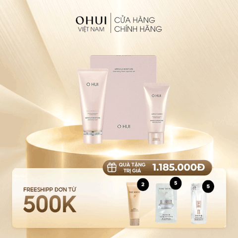 Bộ Sữa Rửa Mặt Dưỡng Ẩm OHUI Miracle Moisture Cleansing Foam