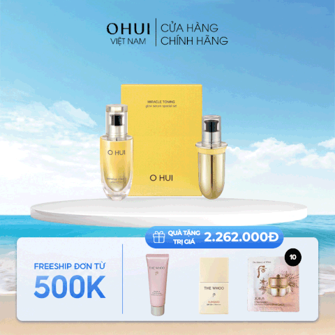 Bộ Tinh Chất Dưỡng Sáng Ohui Miracle Toning Glow Serum 100ml Set