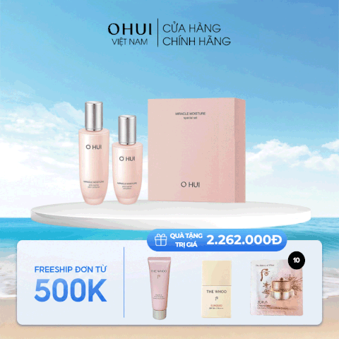 Bộ Nước Cân Bằng Ohui Miracle Moisture Pink Barrier Skin Softener Set