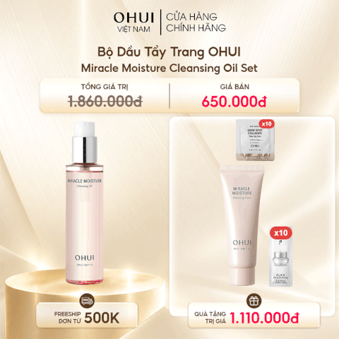 Bộ Dầu Tẩy Trang OHUI Miracle Moisture Cleansing Oil Set