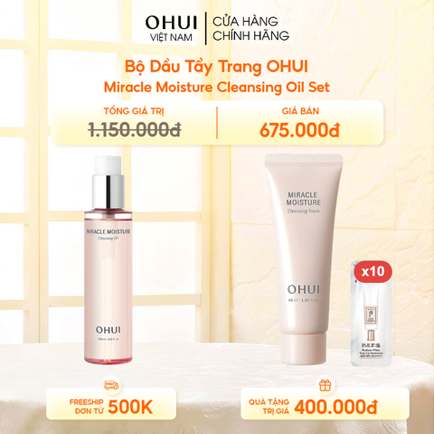 Bộ Dầu Tẩy Trang OHUI Miracle Moisture Cleansing Oil Set