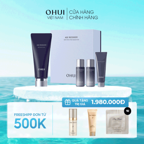 Bộ sữa rửa mặt cải thiện nếp nhăn Ohui Age Recovery Foam Cleanser