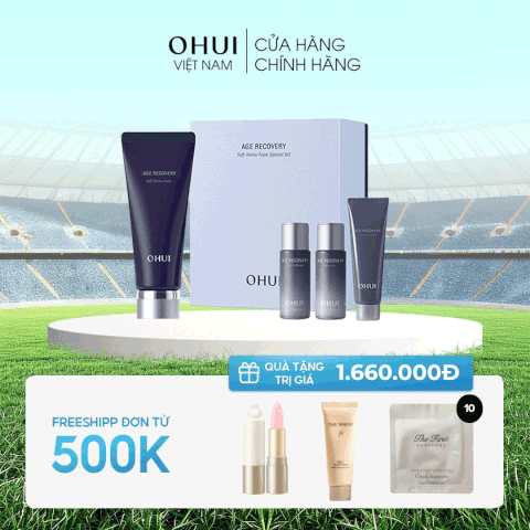 Bộ sữa rửa mặt cải thiện nếp nhăn Ohui Age Recovery Foam Cleanser