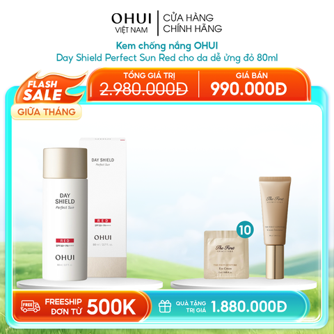 Kem chống nắng OHUI Day Shield Perfect Sun Red cho da dễ ửng đỏ
