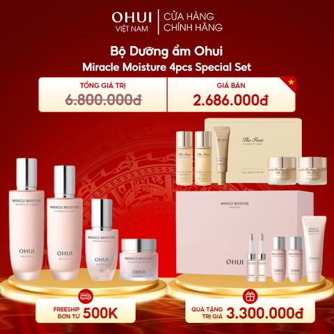 Bộ Dưỡng ẩm Ohui Miracle Moisture 4pcs Special Set
