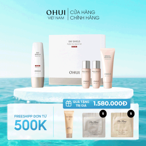 Set Kem Chống Nắng Ohui Day Shield Perfect Sun Red