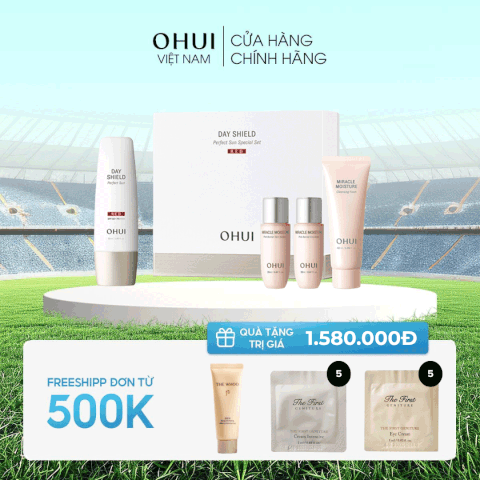 Set Kem Chống Nắng Ohui Day Shield Perfect Sun Red