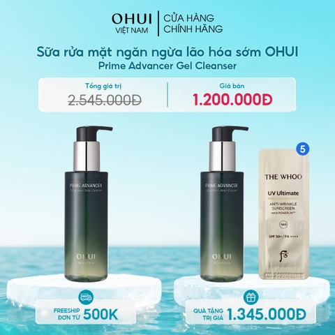 Sữa rửa mặt ngăn ngừa lão hóa sớm OHUI Prime Advancer Gel Cleanser