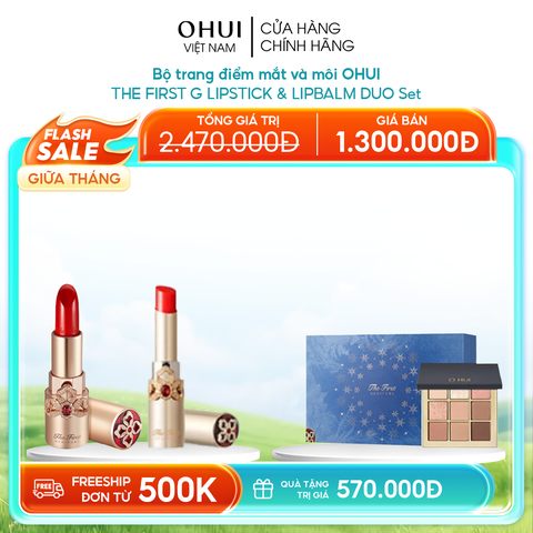 Bộ Son Dưỡng Môi OHUI The First Geniture Lipstick Và Lipbalm Due Set