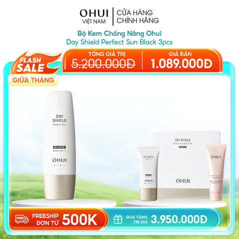 Bộ Kem Chống Nắng Ohui Day Shield Perfect Sun Black 3pcs