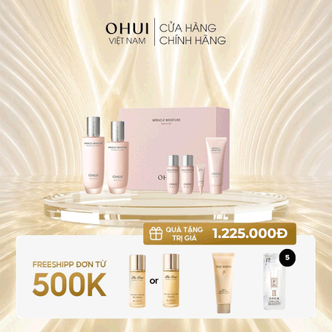Bộ Dưỡng Ẩm Ohui Miracle Moisture Pink Barrier 2pcs Set