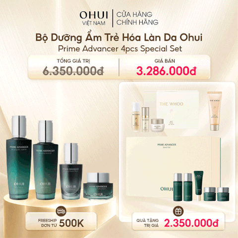 Bộ Dưỡng Ẩm Trẻ Hóa Làn Da Ohui Prime Advancer 4pcs Special Set
