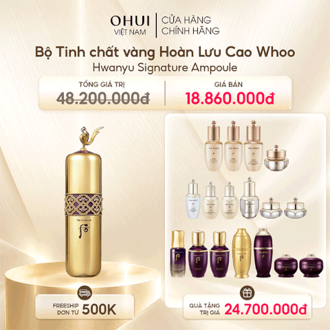 Bộ Tinh chất vàng Hoàn Lưu Cao Whoo Hwanyu Signature Ampoule