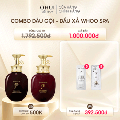 Combo Dầu Gội + Dầu Xả Thảo Dược Đông Y Whoo Spa