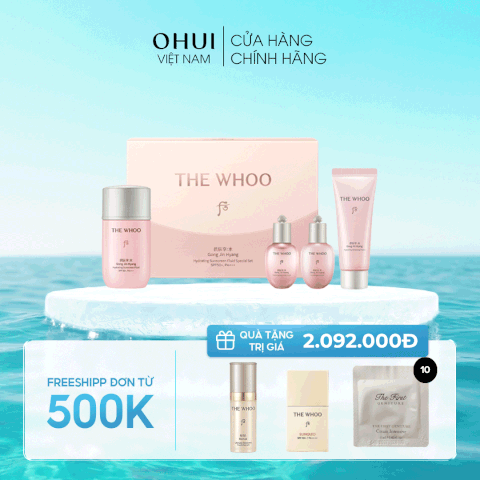 Bộ Kem Chống Nắng Whoo Gongjinhyang Soo Vital Hydrating Suncreen Fluid Special Set