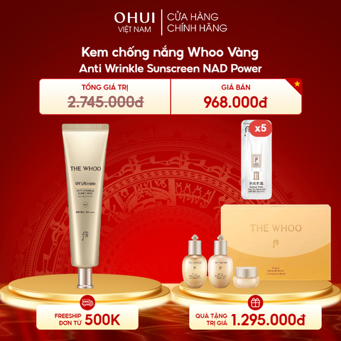Kem chống nắng Whoo Vàng Anti Wrinkle Sunscreen NAD Power
